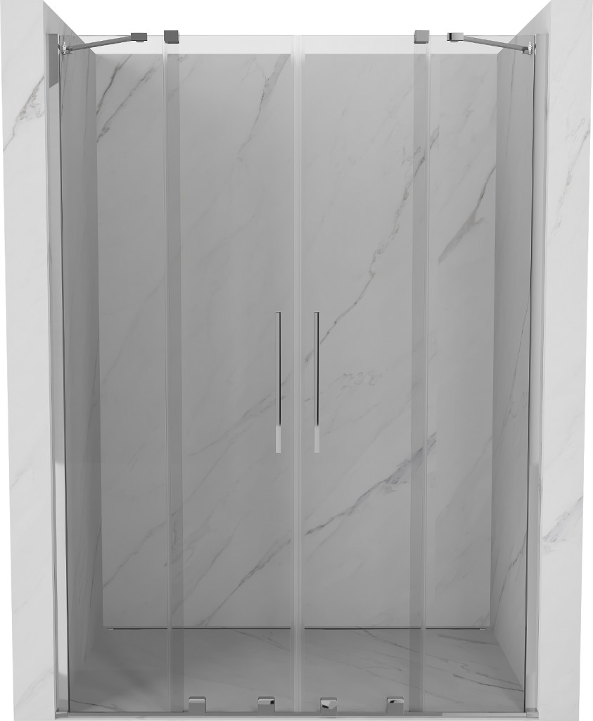 MEXEN/S Velar Duo posuvné sprchové dveře 150, transparent, chrom 871-150-000-02-01