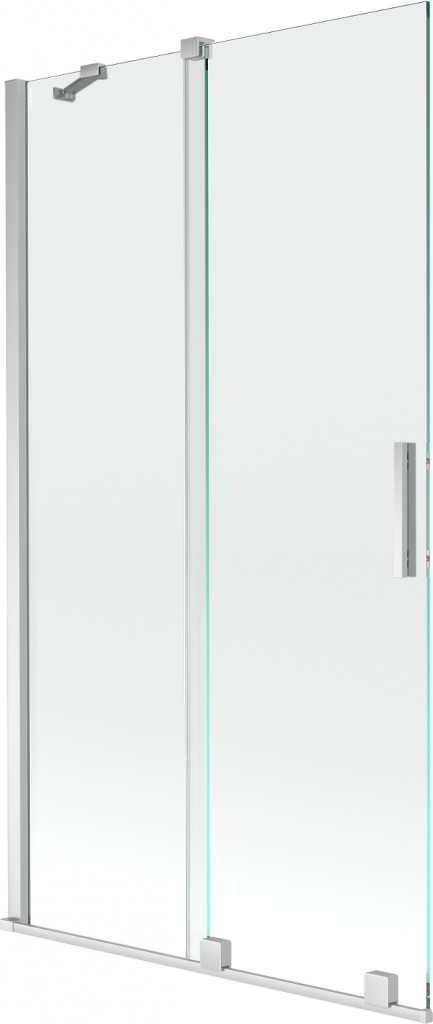 MEXEN/S Velar Dvoukřídlá posuvná vanová zástěna 100 x 150, transparent, chrom 896-100-000-01-01