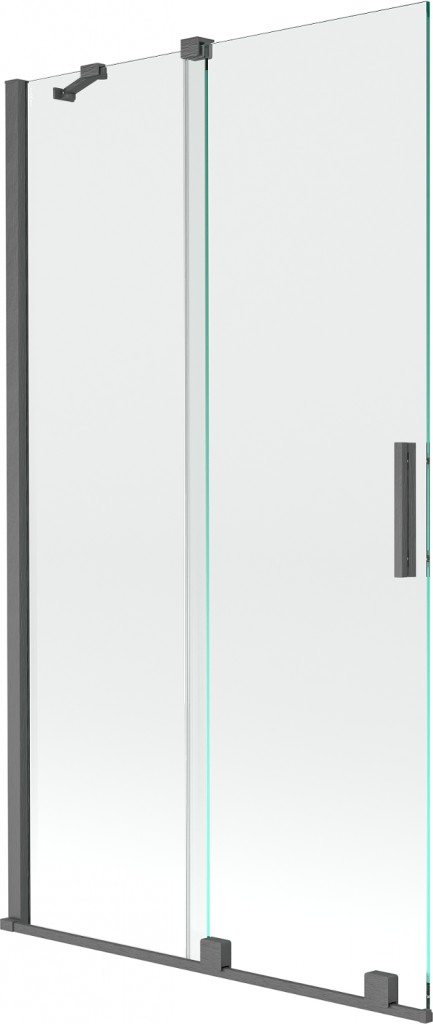 MEXEN/S Velar Dvoukřídlá posuvná vanová zástěna 100 x 150, transparent, grafit kartáčovaná 896-100-000-01-66