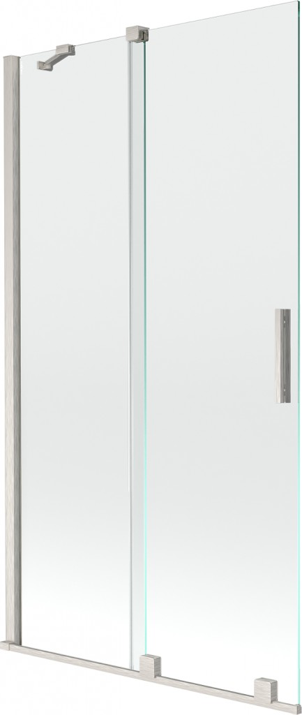 MEXEN/S Velar dvoukřídlá posuvná vanová zástěna 100 x 150, transparent, nikl kartáčovaný 896-100-000-01-97