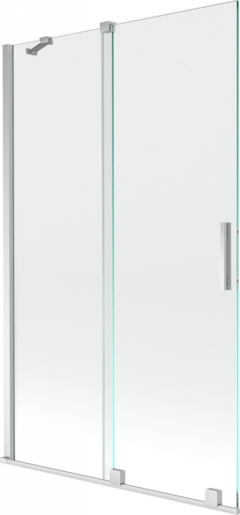 MEXEN/S Velar Dvoukřídlá posuvná vanová zástěna 110 x 150, transparent, chrom 896-110-000-01-01
