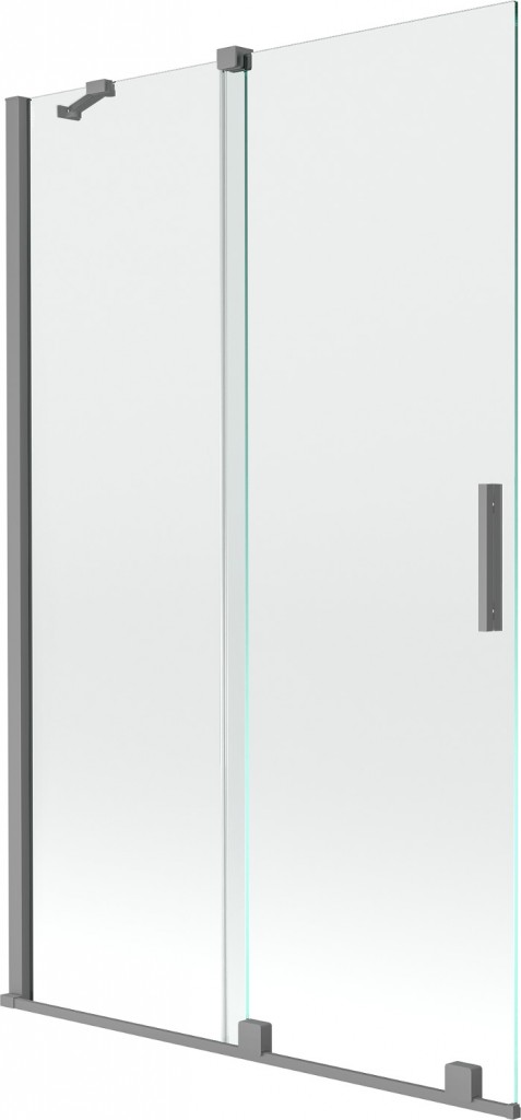 MEXEN/S Velar dvoukřídlá posuvná vanová zástěna 110 x 150, transparent, grafit metal 896-110-000-01-95