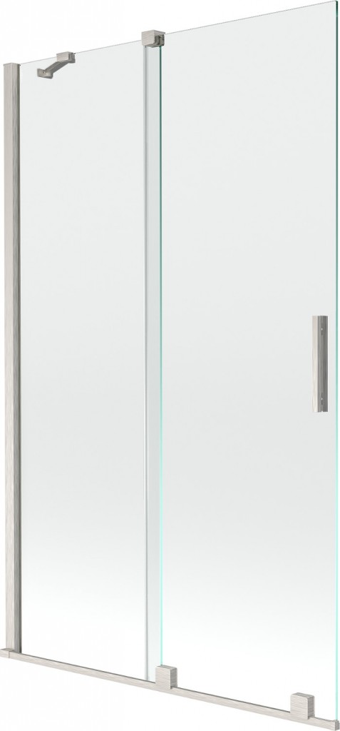 MEXEN/S Velar dvoukřídlá posuvná vanová zástěna 110 x 150, transparent, nikl kartáčovaný 896-110-000-01-97