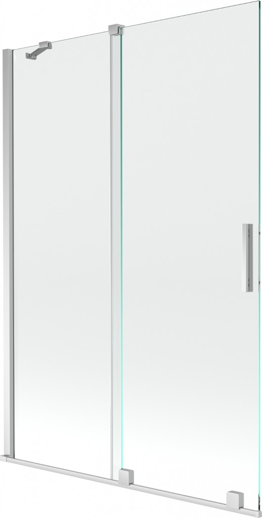 MEXEN/S Velar Dvoukřídlá posuvná vanová zástěna 120 x 150, transparent, chrom 896-120-000-01-01