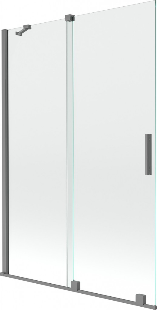 MEXEN/S Velar dvoukřídlá posuvná vanová zástěna 120 x 150, transparent, grafit metal 896-120-000-01-95