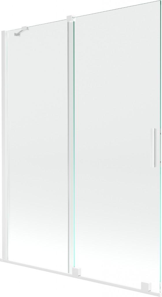 MEXEN/S Velar Dvoukřídlá posuvná vanová zástěna 130 x 150, transparent, bílá 896-130-000-01-20