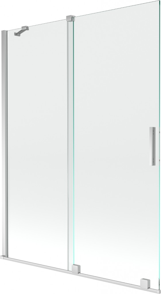MEXEN/S Velar Dvoukřídlá posuvná vanová zástěna 130 x 150, transparent, chrom 896-130-000-01-01