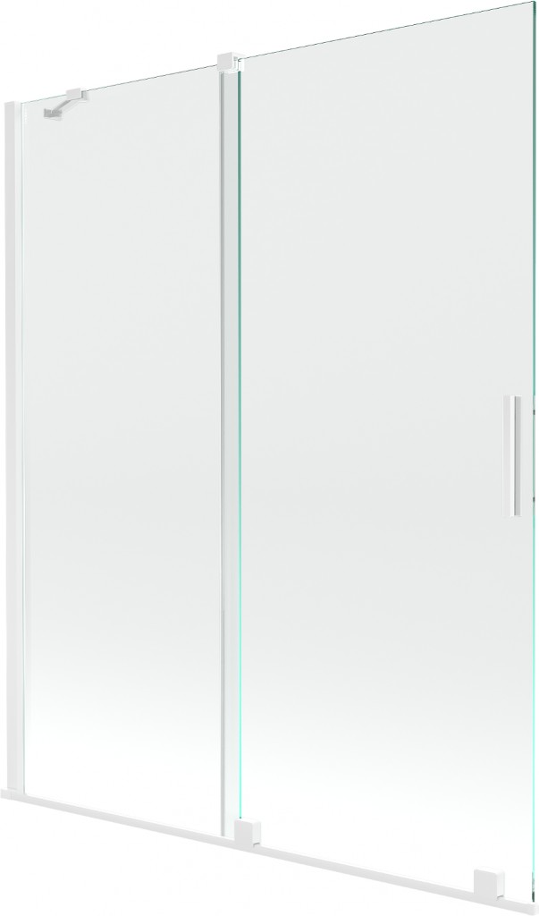 MEXEN/S Velar Dvoukřídlá posuvná vanová zástěna 140 x 150, transparent, bílá 896-140-000-01-20