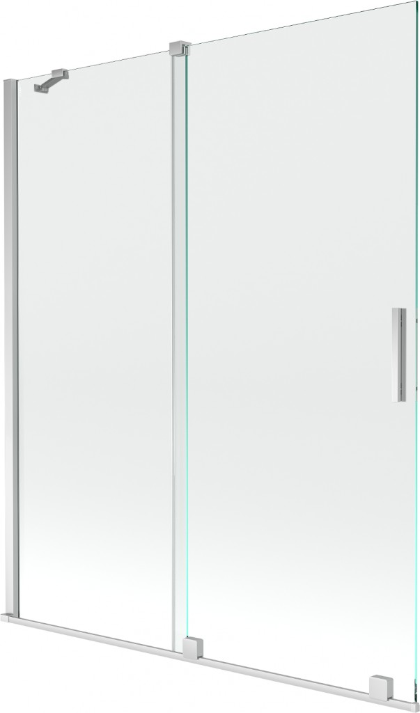 MEXEN/S Velar Dvoukřídlá posuvná vanová zástěna 140 x 150, transparent, chrom 896-140-000-01-01