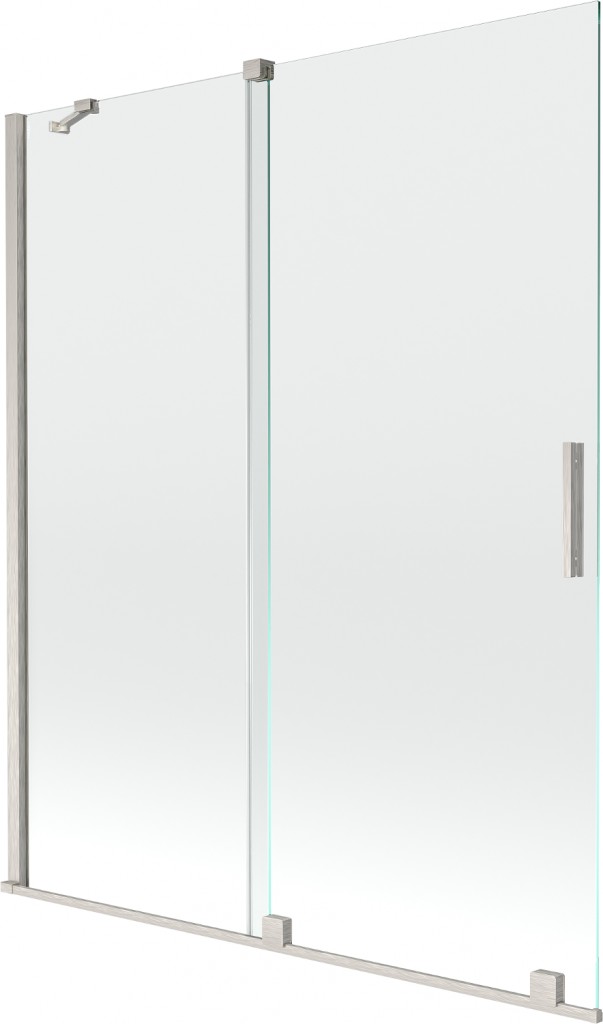 MEXEN/S Velar dvoukřídlá posuvná vanová zástěna 140 x 150, transparent, nikl kartáčovaný 896-140-000-01-97