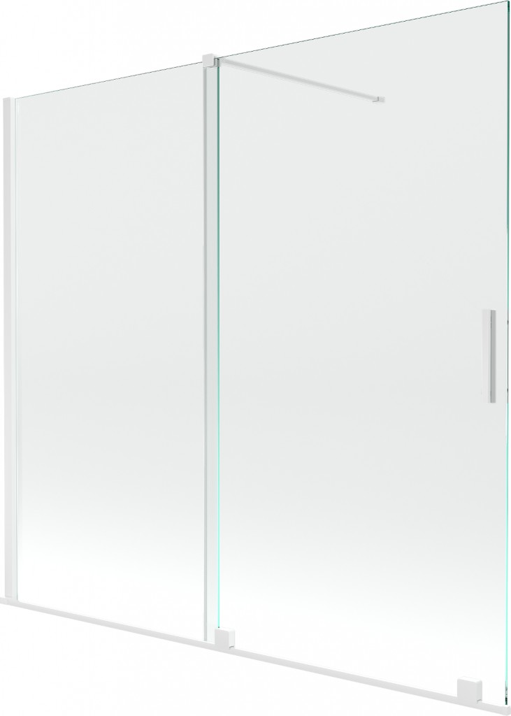 MEXEN/S Velar Dvoukřídlá posuvná vanová zástěna 170 x 150, transparent, bílá 896-170-000-01-20