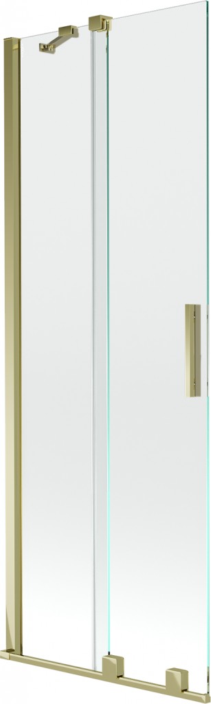 MEXEN/S Velar Dvoukřídlá posuvná vanová zástěna 70 x 150, transparent, zlatá 896-070-000-01-50