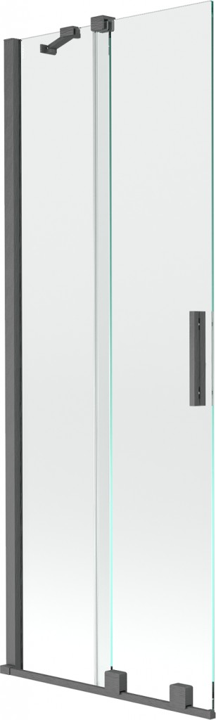 MEXEN/S Velar Dvoukřídlá posuvná vanová zástěna 75 x 150, transparent, grafit kartáčovaná 896-075-000-01-66