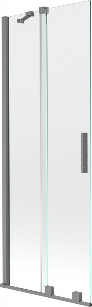 MEXEN/S Velar dvoukřídlá posuvná vanová zástěna 75 x 150, transparent, grafit metal 896-075-000-01-95