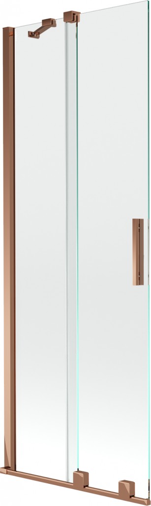 MEXEN/S Velar Dvoukřídlá posuvná vanová zástěna 75 x 150, transparent, růžové zlato 896-075-000-01-60