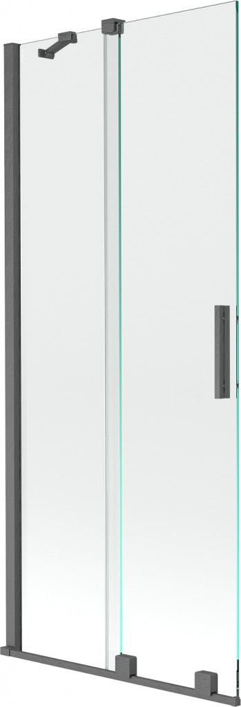 MEXEN/S Velar Dvoukřídlá posuvná vanová zástěna 80 x 150, transparent, grafit kartáčovaná 896-080-000-01-66