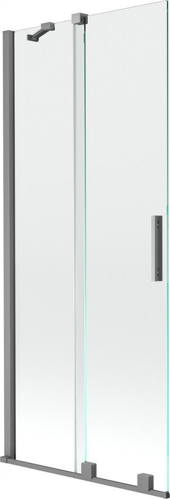 MEXEN/S Velar dvoukřídlá posuvná vanová zástěna 80 x 150, transparent, grafit metal 896-080-000-01-95