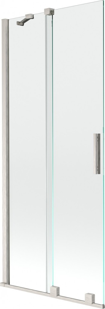 MEXEN/S Velar dvoukřídlá posuvná vanová zástěna 80 x 150, transparent, nikl kartáčovaný 896-080-000-01-97
