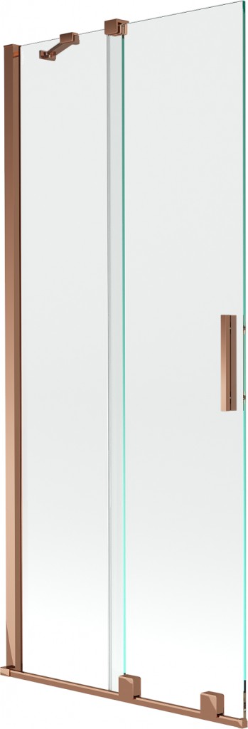MEXEN/S Velar Dvoukřídlá posuvná vanová zástěna 80 x 150, transparent, růžové zlato 896-080-000-01-60
