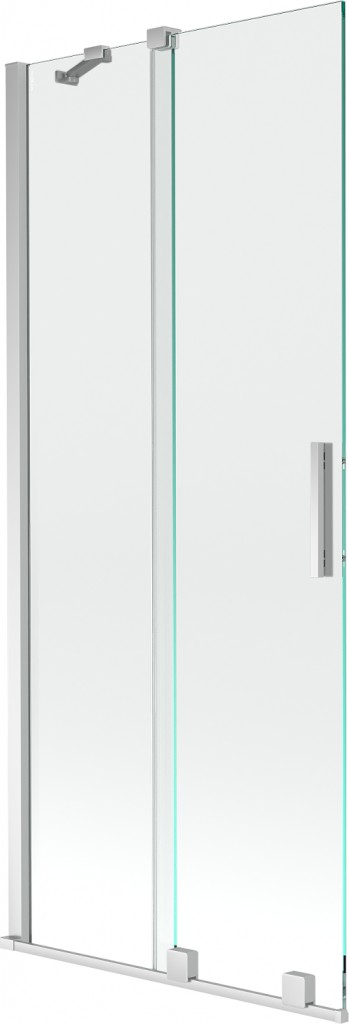 MEXEN/S Velar Dvoukřídlá posuvná vanová zástěna 85 x 150, transparent, chrom 896-085-000-01-01