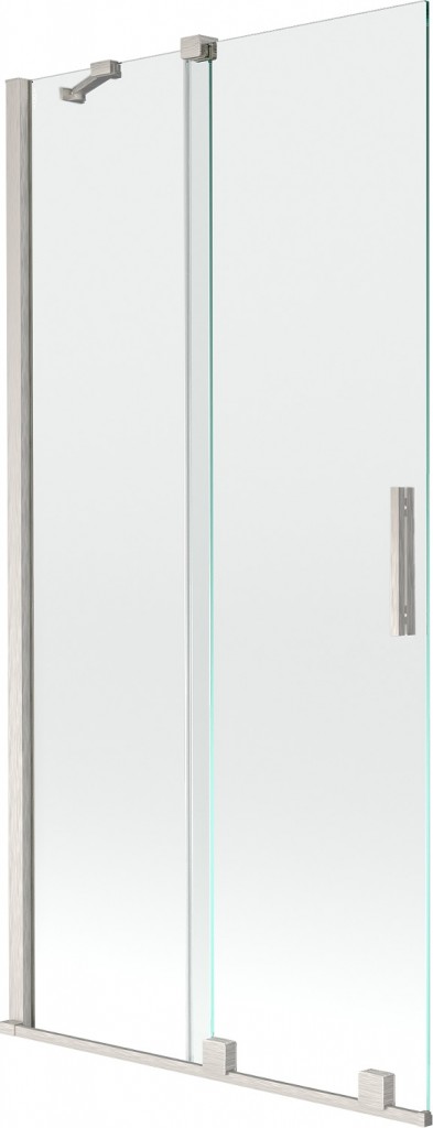 MEXEN/S Velar dvoukřídlá posuvná vanová zástěna 90 x 150, transparent, nikl kartáčovaný 896-090-000-01-97