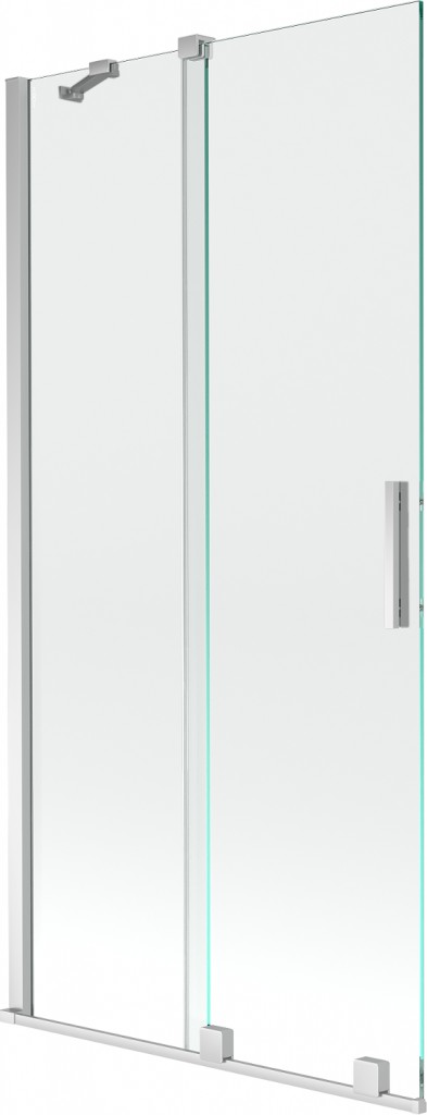 MEXEN/S Velar Dvoukřídlá posuvná vanová zástěna 95 x 150, transparent, chrom 896-095-000-01-01
