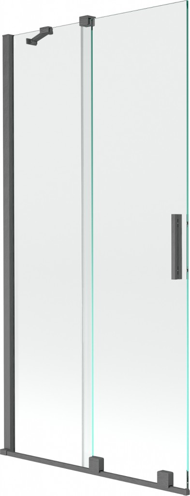 MEXEN/S Velar Dvoukřídlá posuvná vanová zástěna 95 x 150, transparent, grafit kartáčovaná 896-095-000-01-66