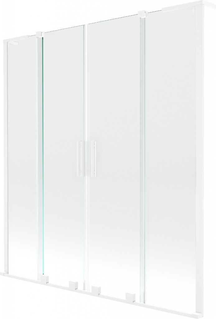 MEXEN/S Velar L Duo dvoukřídlá posuvná vanová zástěna 140 x 150, transparent, bílá 896-140-003-02-20