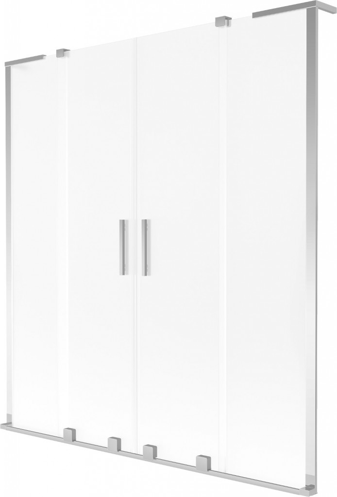 MEXEN/S Velar L Duo dvoukřídlá posuvná vanová zástěna 150 x 150, dekor, chrom 896-150-003-32-01