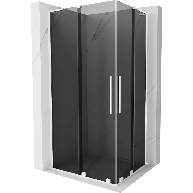 MEXEN/S Velar L Duo sprchový kout, posuvné dveře 100 x 90, grafit, bílá 871-100-090-02-43-20