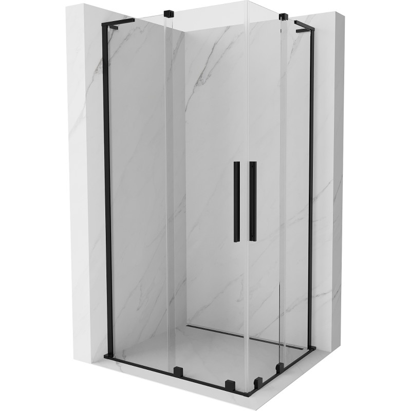 MEXEN/S Velar L Duo sprchový kout, posuvné dveře 100 x 90, transparent, černá 871-100-090-02-03-70