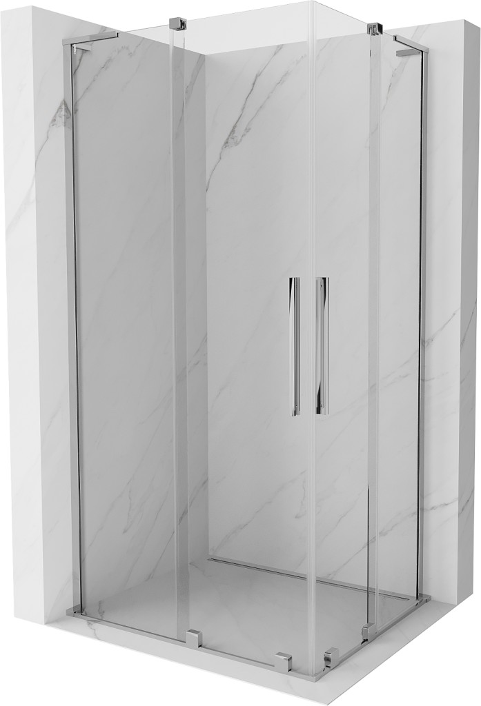 MEXEN/S Velar L Duo sprchový kout, posuvné dveře 90 x 80, transparent, chrom 871-090-080-02-03-01