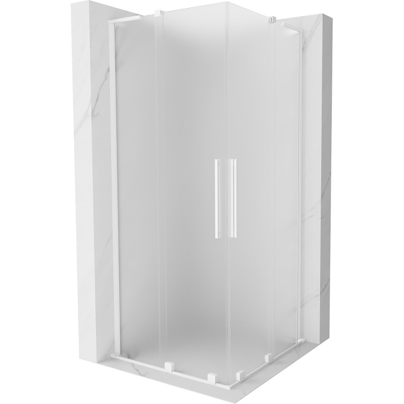 MEXEN/S Velar L Duo sprchový kout, posuvné dveře 90 x 90, dekor, bílá 871-090-090-02-33-20