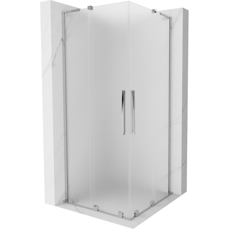 MEXEN/S Velar L Duo sprchový kout, posuvné dveře 90 x 90, dekor, chrom 871-090-090-02-33-01
