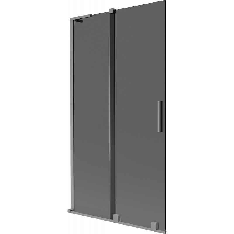 MEXEN/S Velar L dvoukřídlá posuvná vanová zástěna 100 x 150, grafit, grafit metal 896-100-003-41-95