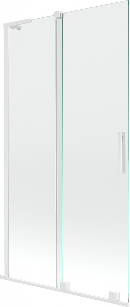 MEXEN/S Velar L dvoukřídlá posuvná vanová zástěna 100 x 150, transparent, bílá 896-100-003-01-20