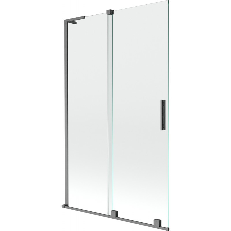 MEXEN/S Velar L dvoukřídlá posuvná vanová zástěna 110 x 150, transparent, grafit kartáčovaná 896-110-003-01-66