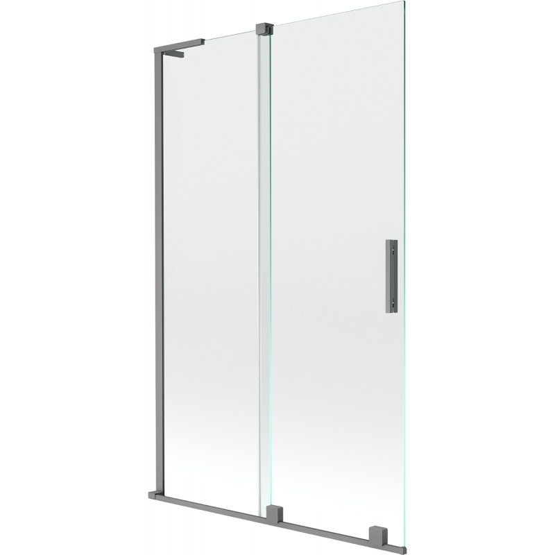 MEXEN/S Velar L dvoukřídlá posuvná vanová zástěna 110 x 150, transparent, grafit metal 896-110-003-01-95