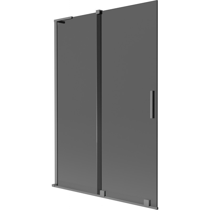 MEXEN/S Velar L dvoukřídlá posuvná vanová zástěna 120 x 150, grafit, grafit metal 896-120-003-41-95