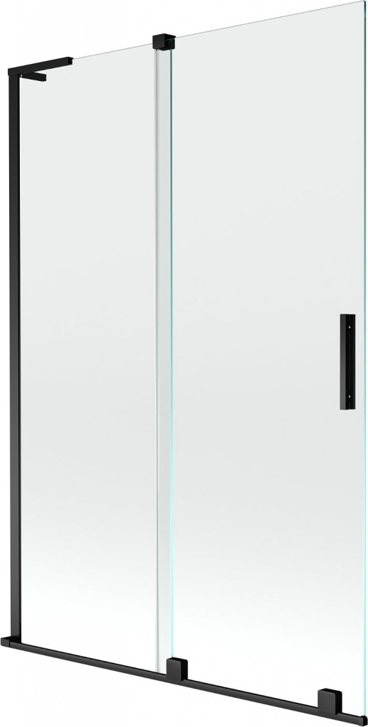 MEXEN/S Velar L dvoukřídlá posuvná vanová zástěna 120 x 150, transparent, černá 896-120-003-01-70