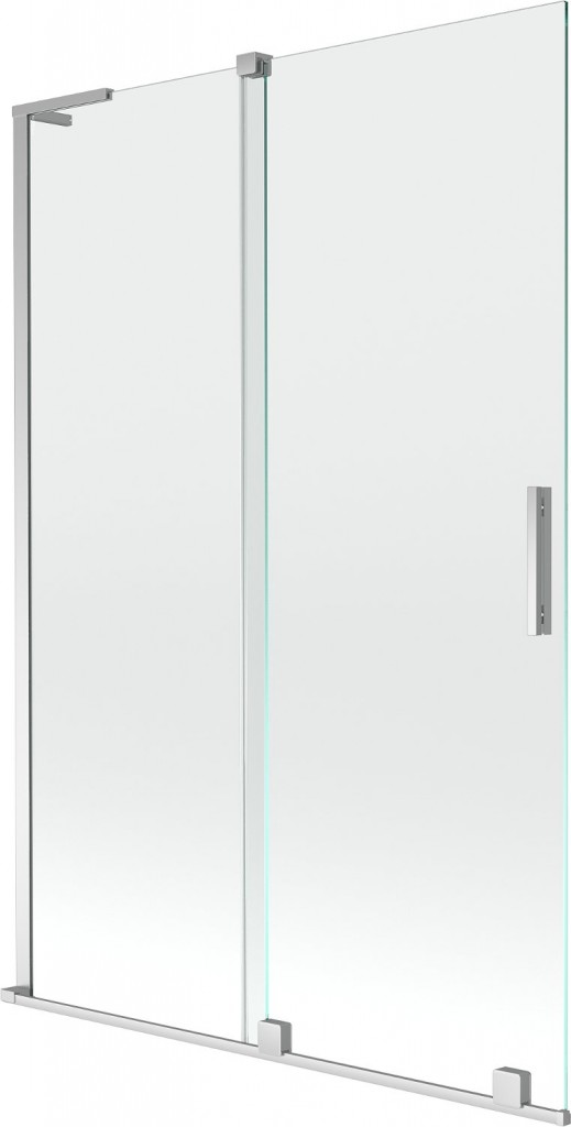 MEXEN/S Velar L dvoukřídlá posuvná vanová zástěna 120 x 150, transparent, chrom 896-120-003-01-01