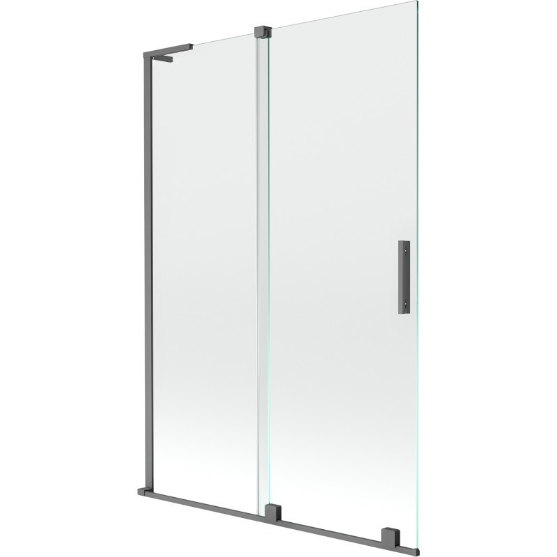 MEXEN/S Velar L dvoukřídlá posuvná vanová zástěna 120 x 150, transparent, grafit metal 896-120-003-01-95