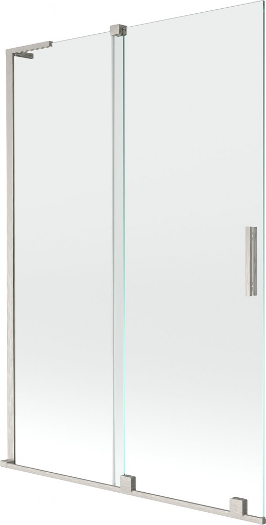 MEXEN/S Velar L dvoukřídlá posuvná vanová zástěna 120 x 150, transparent, nikl kartáčovaný 896-120-003-01-97