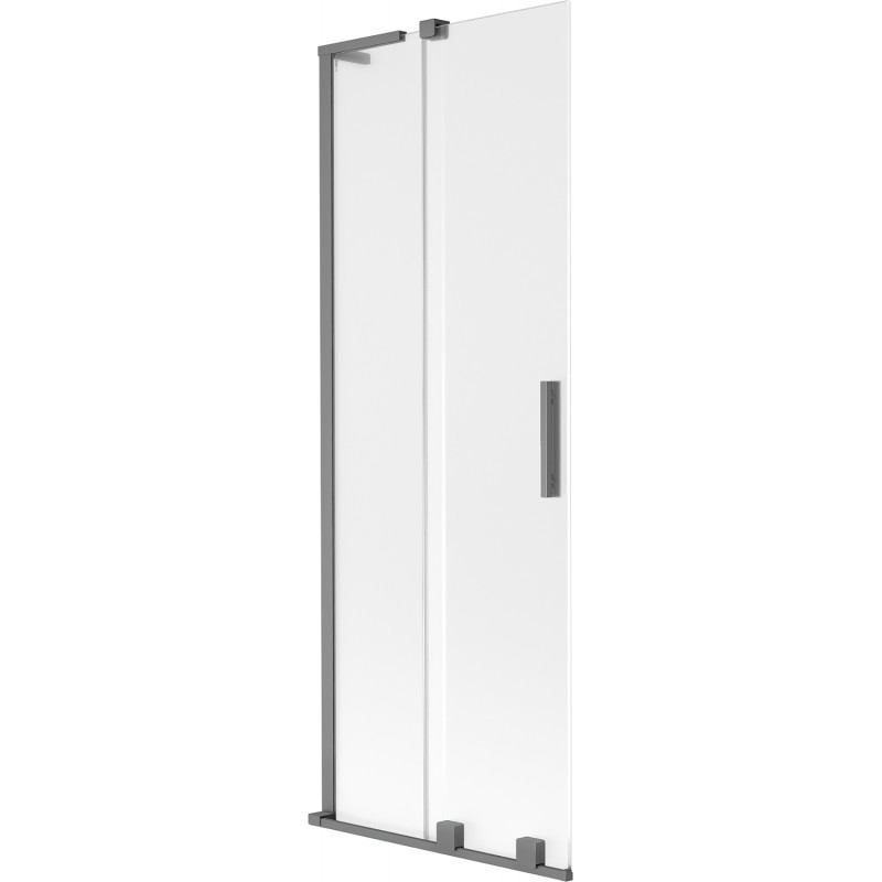 MEXEN/S Velar L dvoukřídlá posuvná vanová zástěna 70 x 150, dekor, grafit metal 896-070-003-31-95
