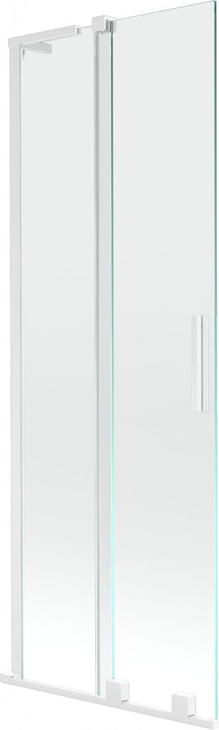 MEXEN/S Velar L dvoukřídlá posuvná vanová zástěna 70 x 150, transparent, bílá 896-070-003-01-20