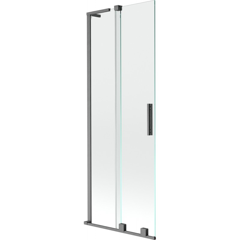 MEXEN/S Velar L dvoukřídlá posuvná vanová zástěna 70 x 150, transparent, grafit kartáčovaná 896-070-003-01-66