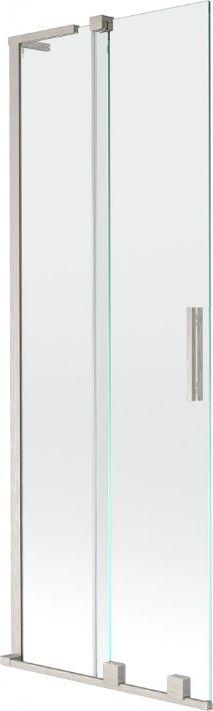MEXEN/S Velar L dvoukřídlá posuvná vanová zástěna 70 x 150, transparent, nikl kartáčovaný 896-070-003-01-97