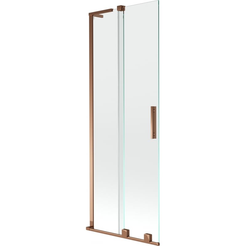 MEXEN/S Velar L dvoukřídlá posuvná vanová zástěna 70 x 150, transparent, růžové zlato 896-070-003-01-60