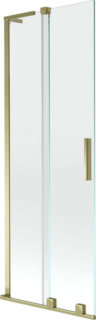 MEXEN/S Velar L dvoukřídlá posuvná vanová zástěna 70 x 150, transparent, zlatá 896-070-003-01-50