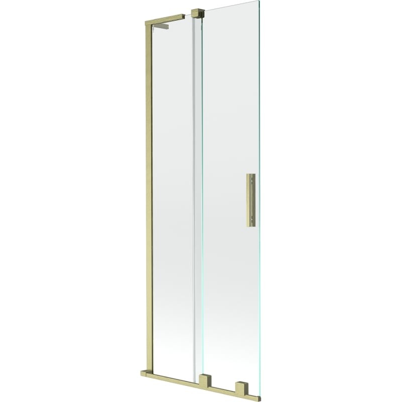 MEXEN/S Velar L dvoukřídlá posuvná vanová zástěna 70 x 150, transparent, zlatá kartáčovaná 896-070-003-01-55